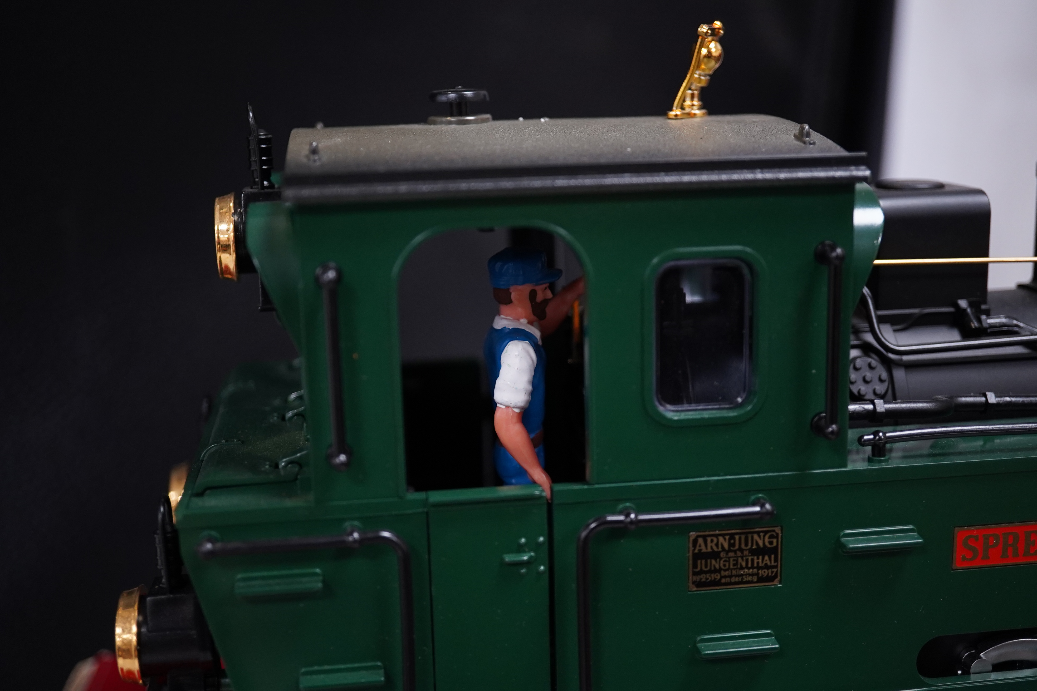 A boxed Lehman LGB (2074) G scale railway DEV 2-6-0T locomotive, Spreewald, in black and green livery. Condition - good, evidence of very minor running wear only.